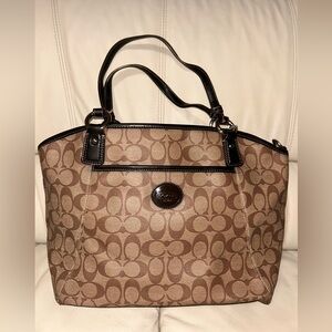 Coach Tan and Brown Signature Tote